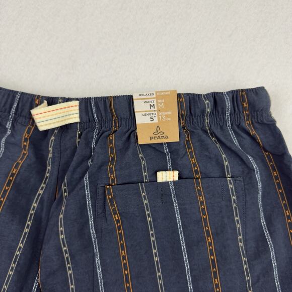 PrAna Men’s Indio Heritage Nylon Shorts Medium Stormy Night Stripe Relaxed Fit - Picture 8 of 13